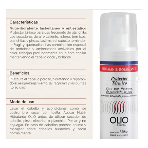 Protector Térmico Cabello Olio Hidratante instantáneo - Imagen 6