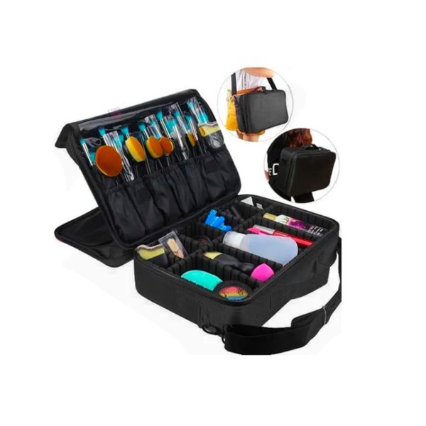 Maleta maquillaje portátil cosmetológica Negra