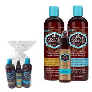 Shampoo y Acondicionador + protector térmico 5 en 1 Argán reparación HASK