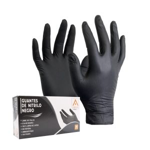 Guantes de Nitrilo negro desechables 100 par antialérgicos M