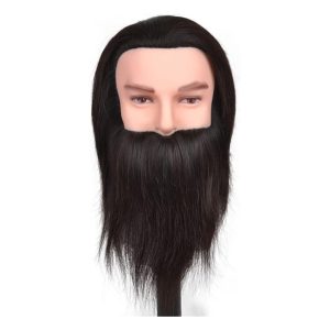 Cabeza técnica 100% natural peluquería barberia + soporte