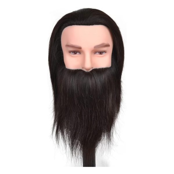 Cabeza técnica 100% natural peluquería barberia + soporte