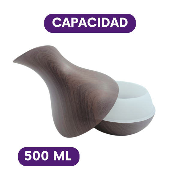 Aroma difusor ultrasónico aromaterapia 500ml lámpara café - Imagen 3