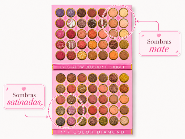Paleta de maquillaje Glamour Sombras rubores y contorno - Imagen 3