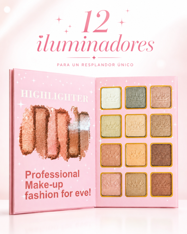 Paleta de maquillaje Sombras rubores contorno cejas - Imagen 4