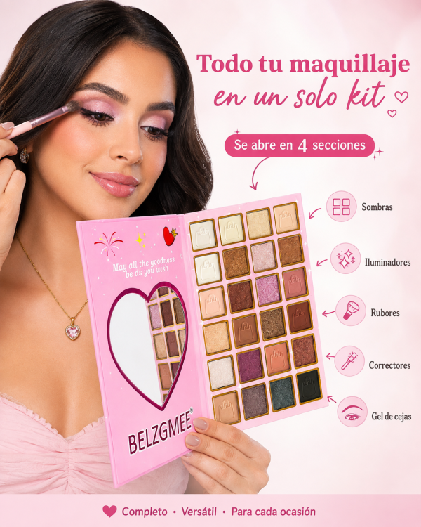 Paleta de maquillaje Sombras rubores contorno cejas - Imagen 2