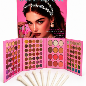 Paleta de maquillaje Glamour Sombras rubores y contorno + Brochas