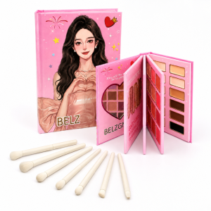 Paleta de maquillaje Sombras rubores contorno cejas + Brochas