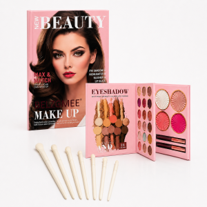 Paleta De Maquillaje Sombras Iluminador Rubor Y Gloss + Brochas